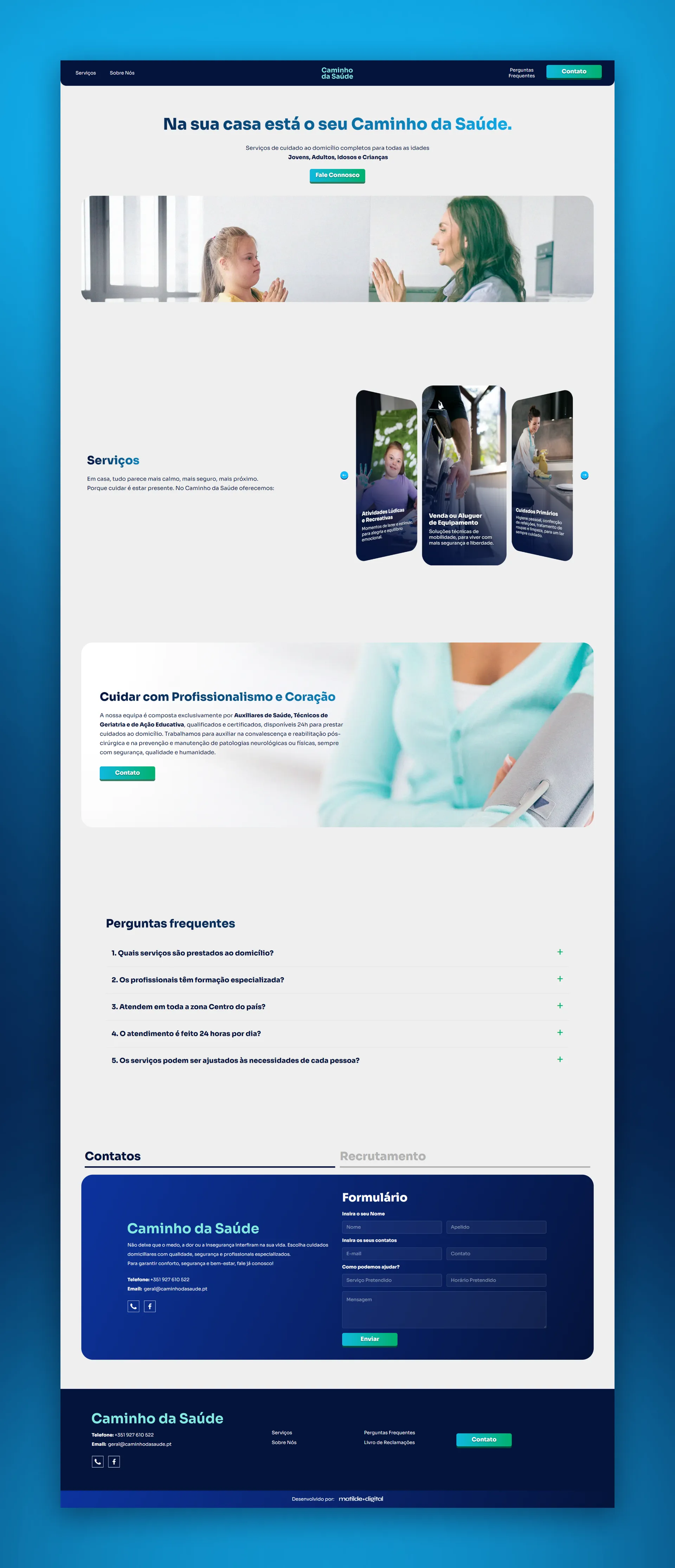Full Caminho da Saúde landing page