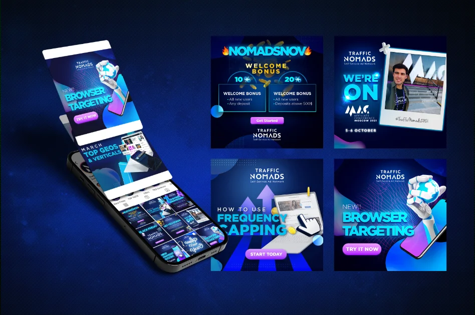 Traffic Nomads — Marketing materials for online promotion and trade shows