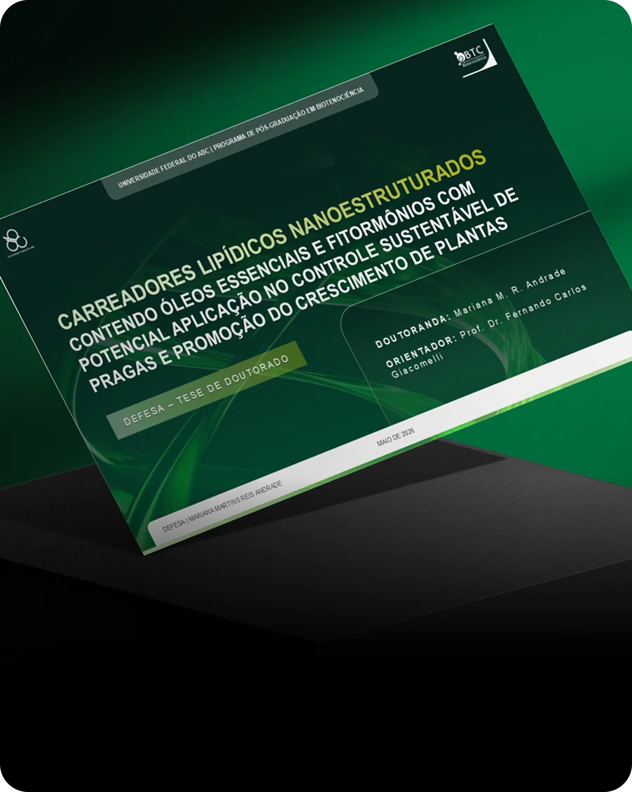 Cover slide of a PhD thesis on nanostructured lipid carriers, UFABC